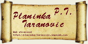 Planinka Taranović vizit kartica